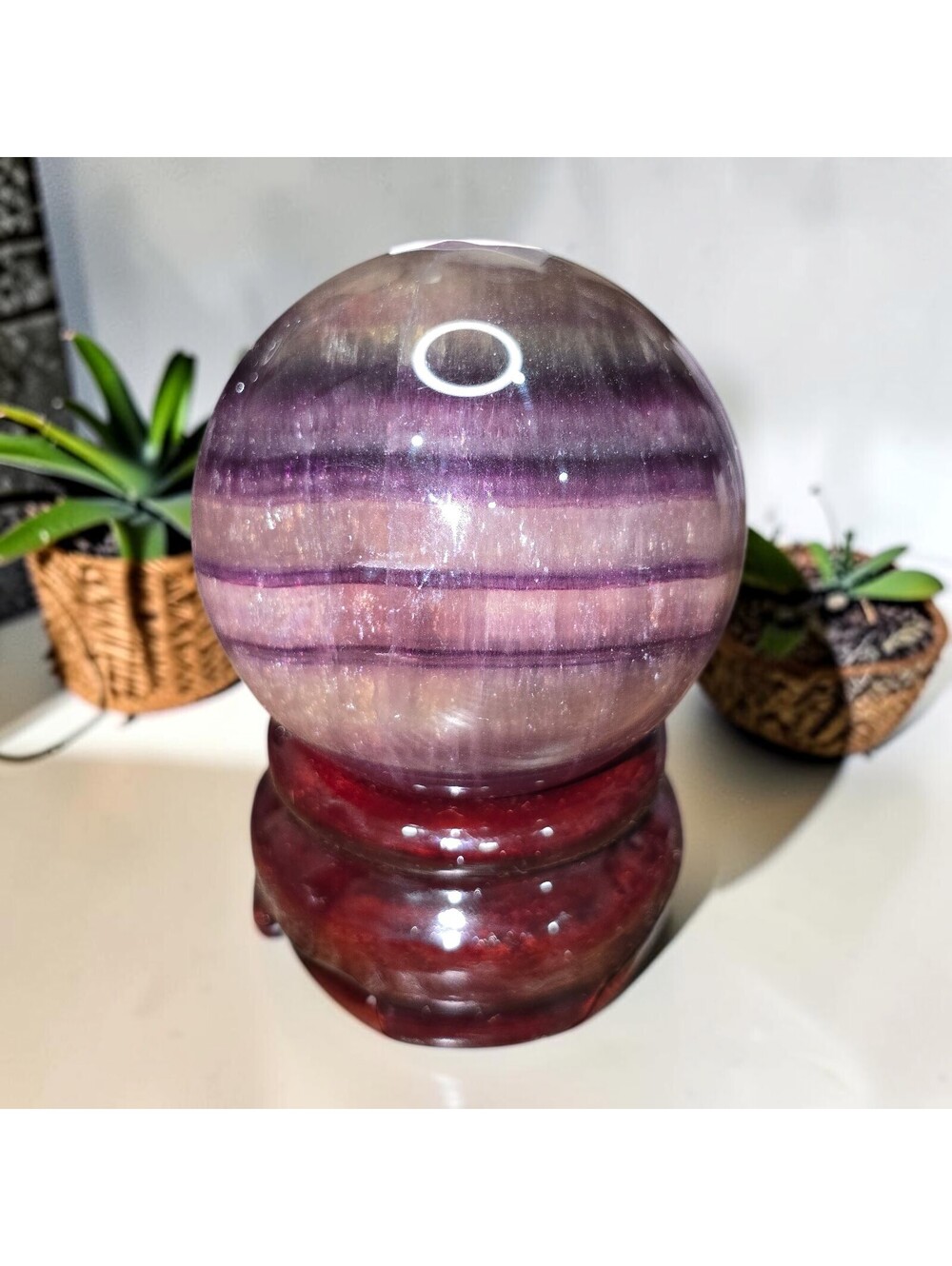 A313. High-Quality Candy Fluorite 47mm Sphere Orb